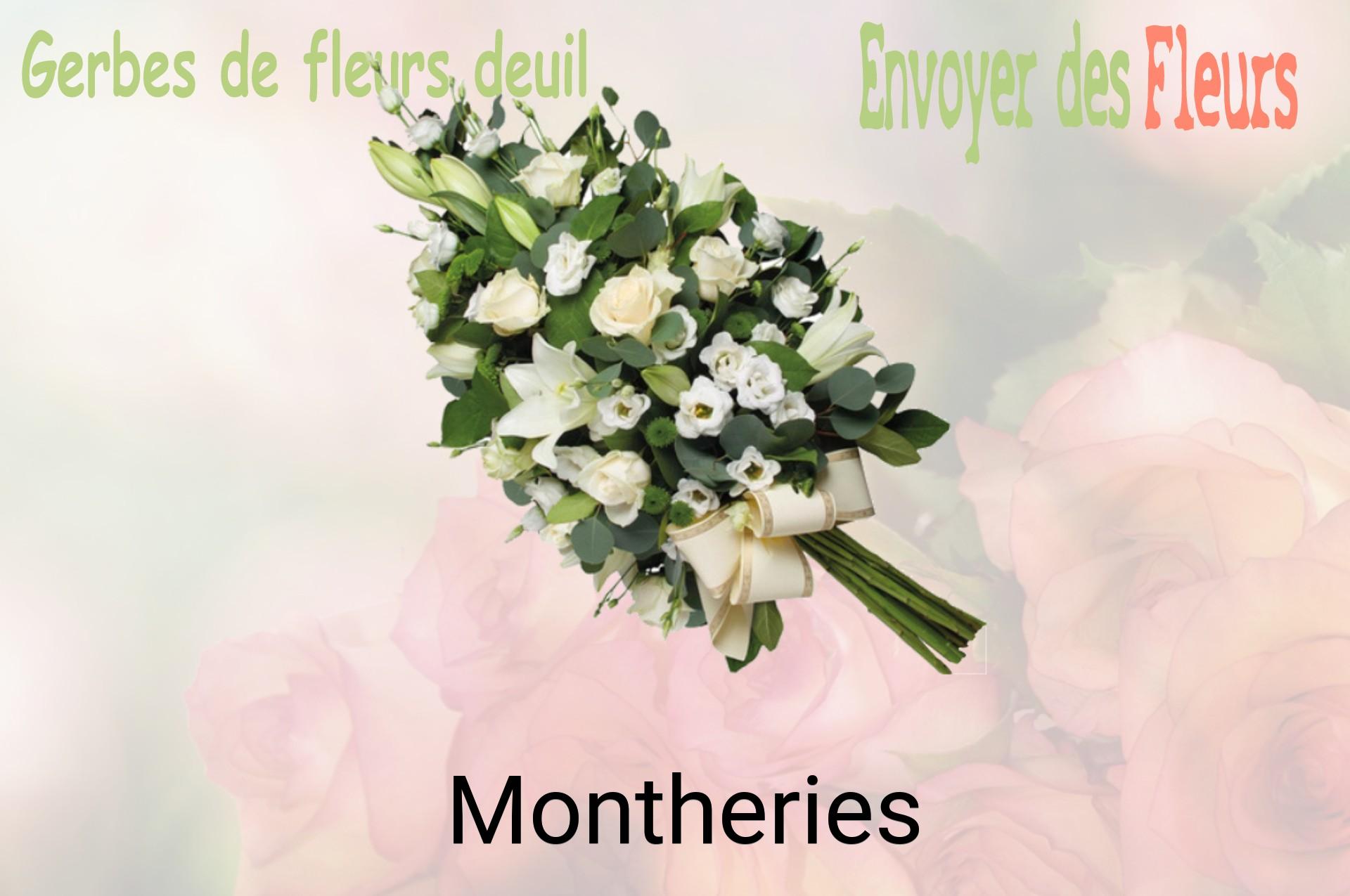 Gerbe de fleurs de deuil livrée à Montheries